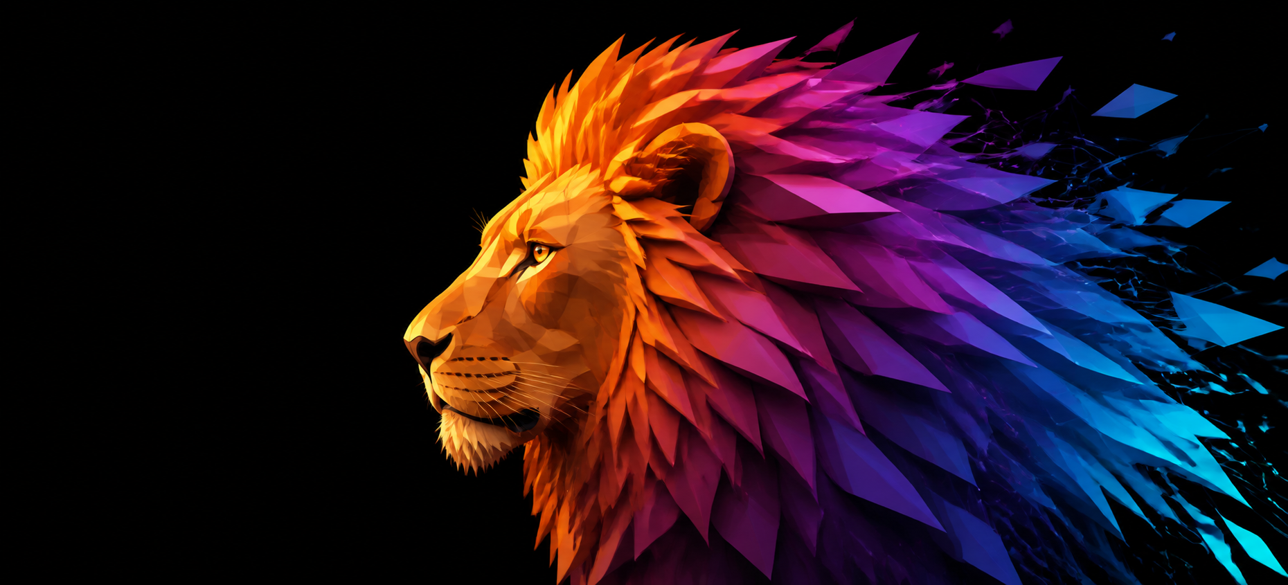 GraphicsPro polygon lion on black