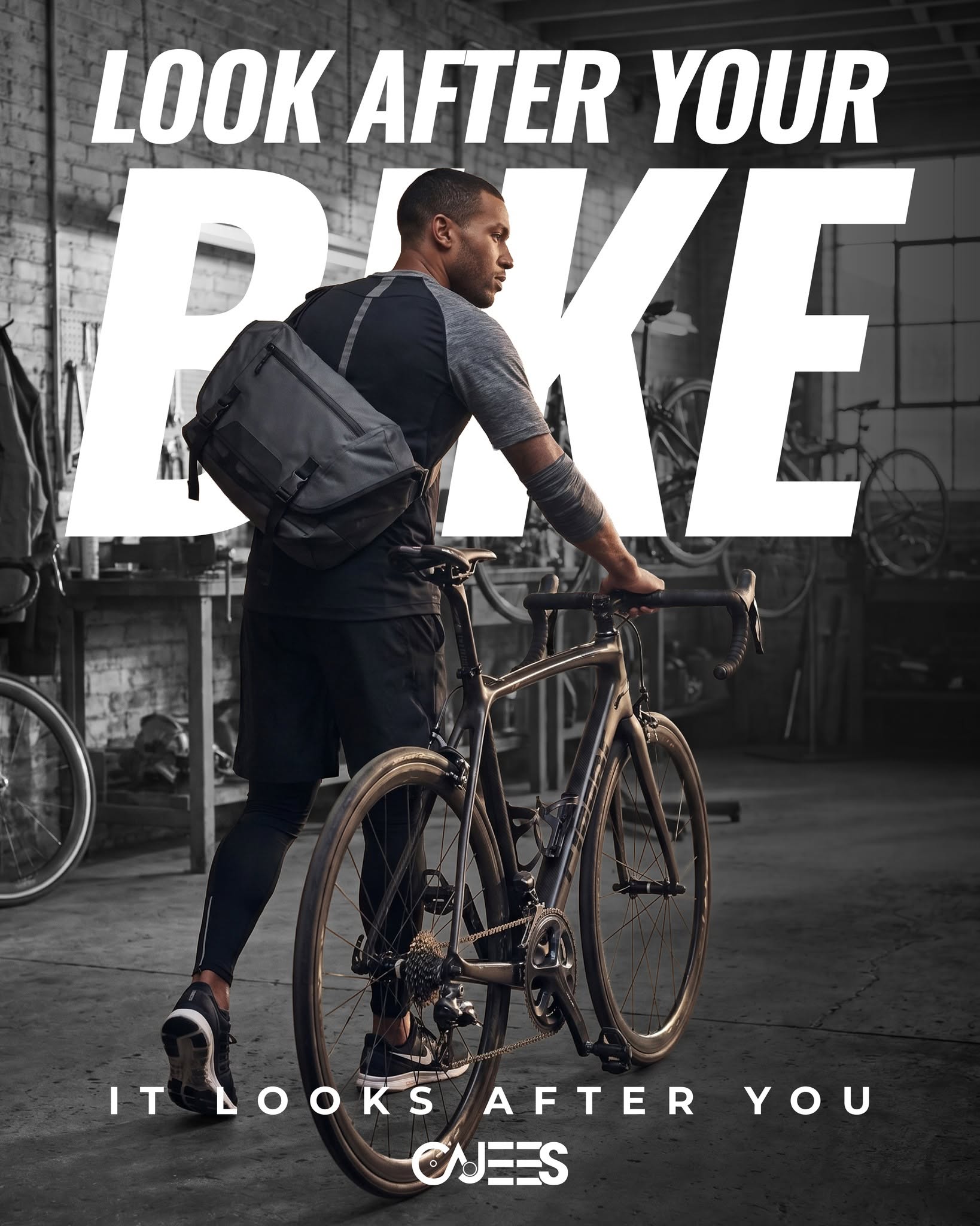 Approved Cajees bicycle-care social design with Look After Your Bike headline