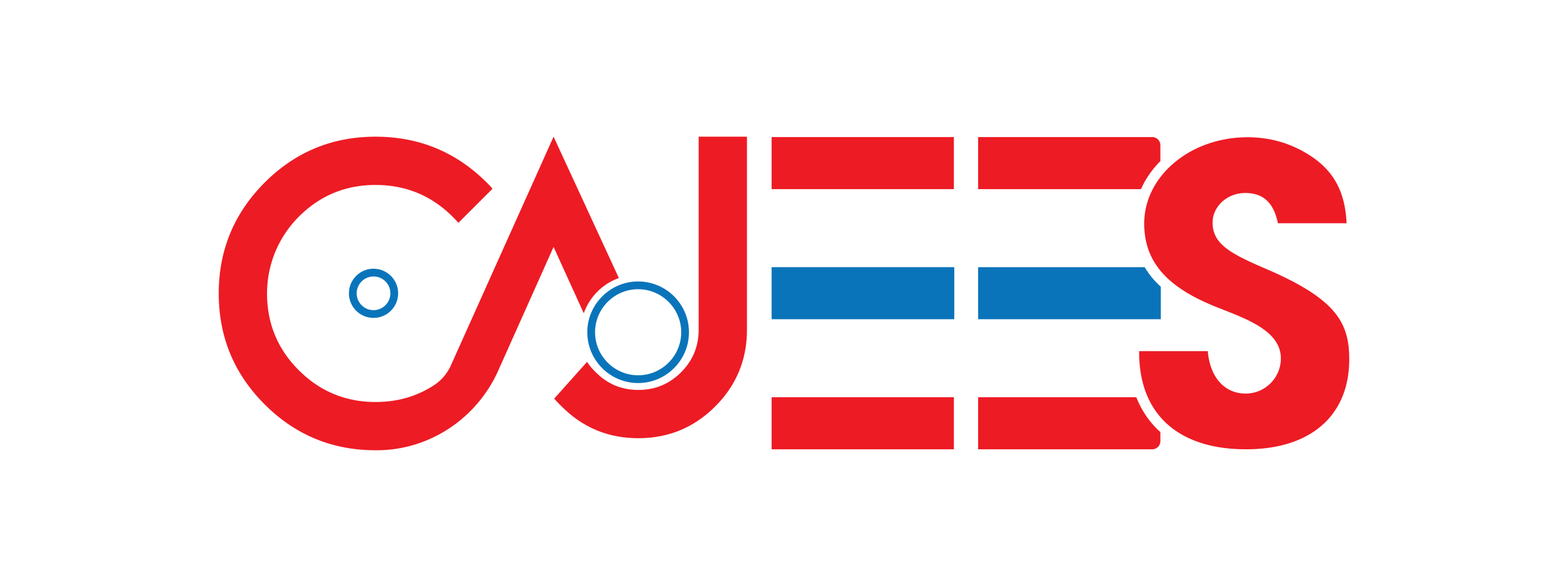 Approved new Cajees logo in red and blue