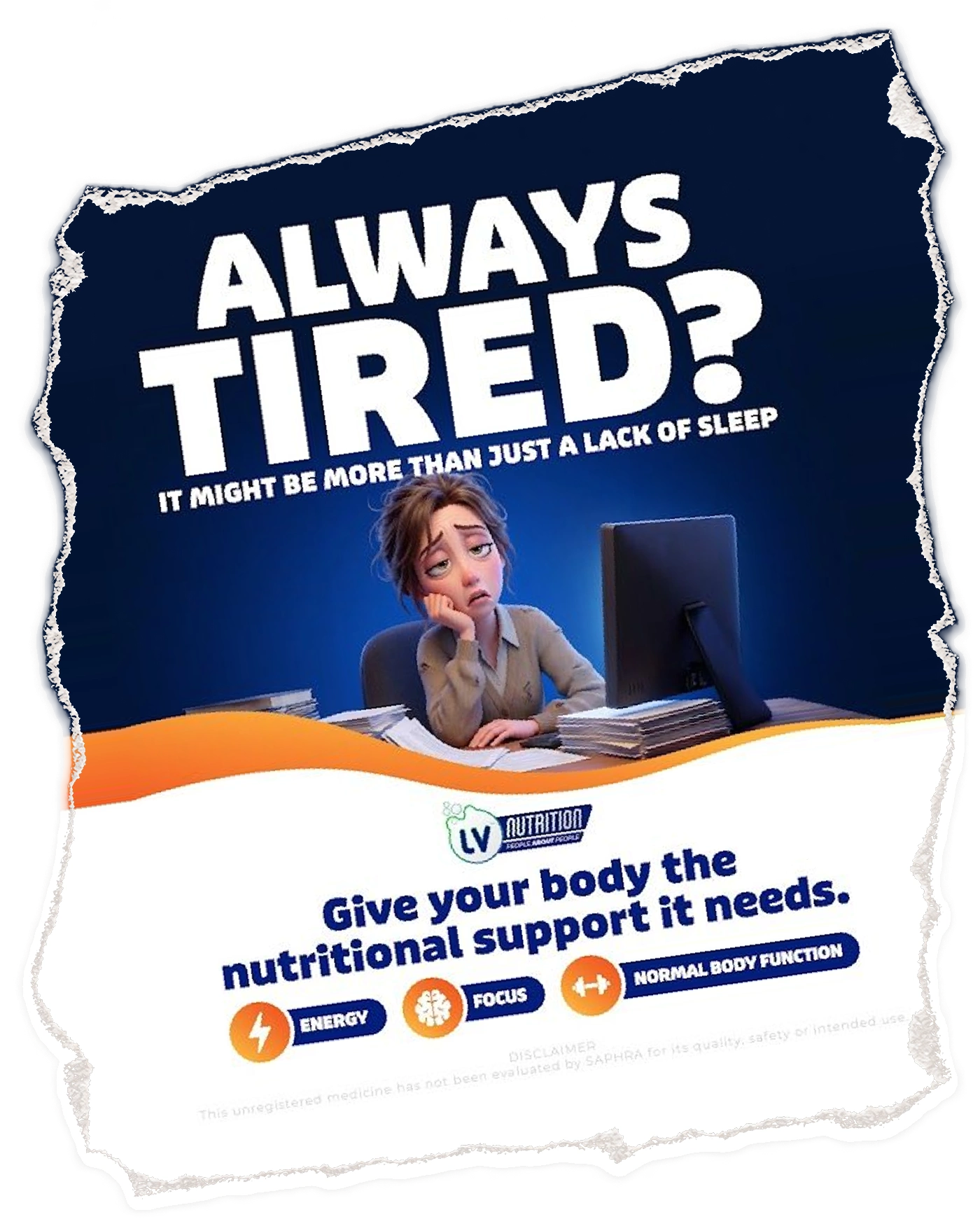 LV Nutrition Always Tired awareness social post